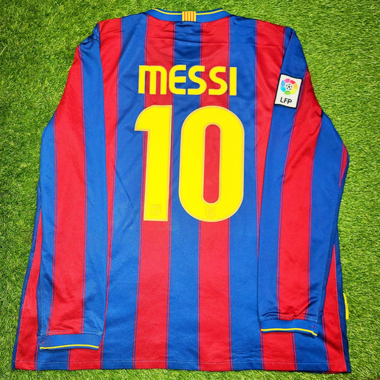 Messi Barcelona 2009 2010 Home Long Sleeve Jersey Shirt Camiseta XL SKU# 343812-496 foreversoccerjerseys
