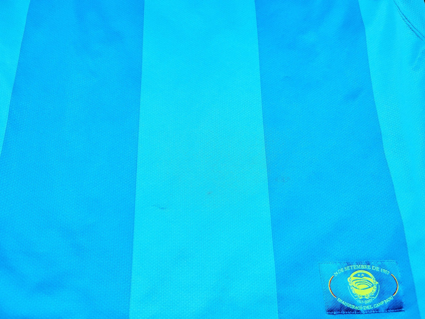 Messi Barcelona Anniversary 2007 2008 Blue Away Soccer Jersey Shirt Camiseta M SKU# 237743-414 Nike