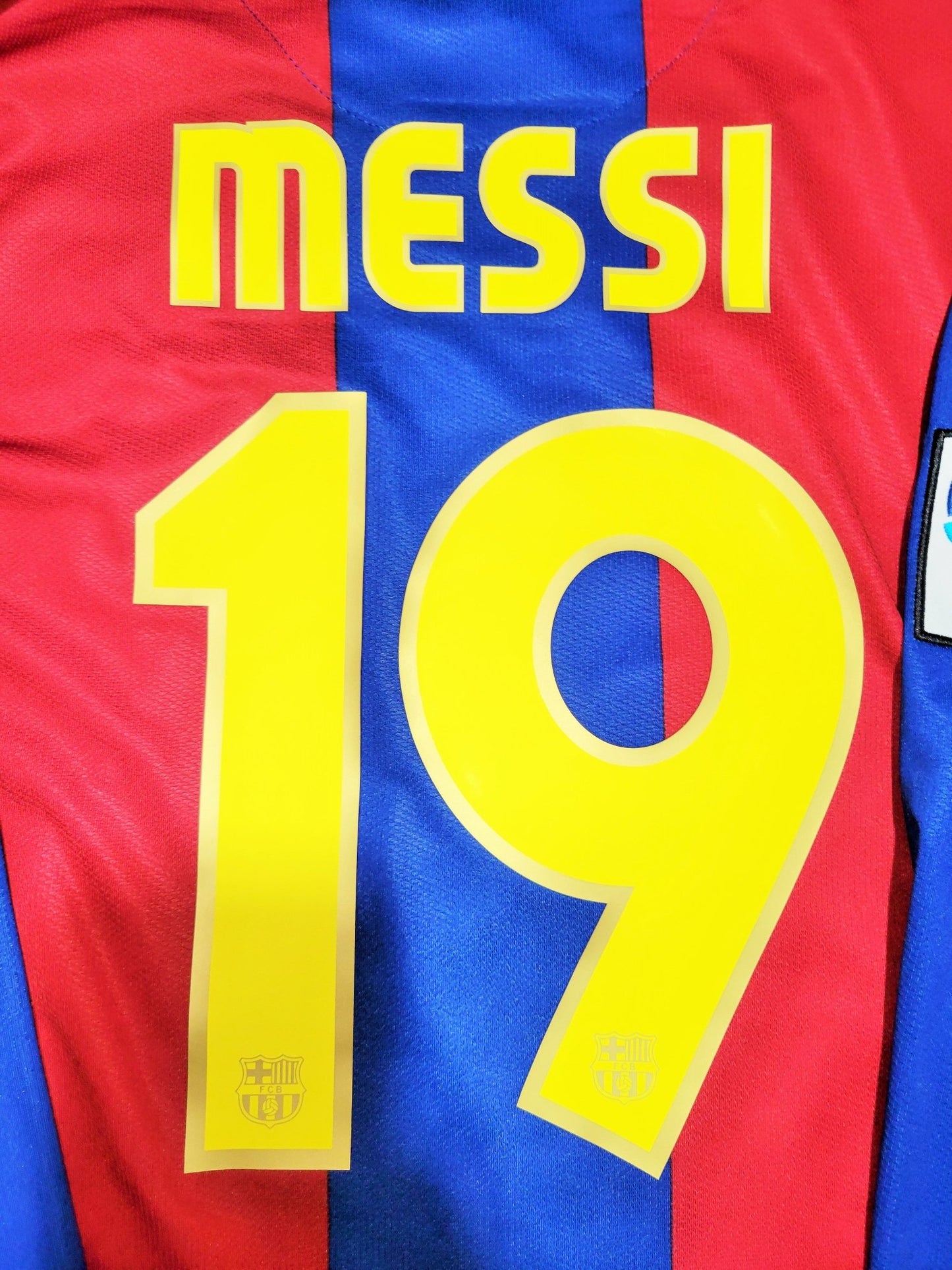 Messi Barcelona Anniversary 2007 2008 Long Sleeve Home Soccer Jersey Shirt L SKU# 244793-655 Nike