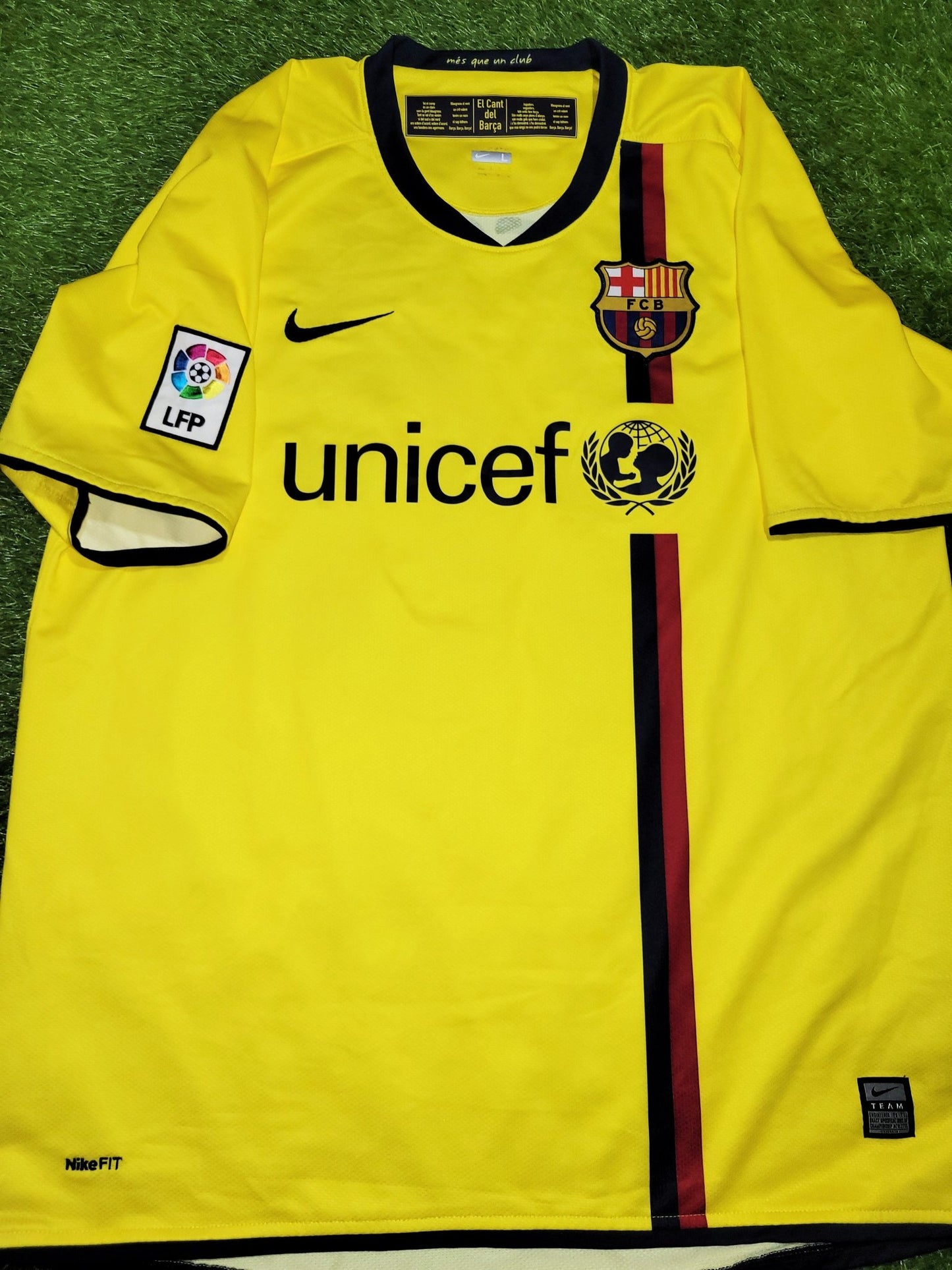 Messi Barcelona TREBLE SEASON 2008 2009 Away Soccer Jersey Shirt L SKU# 286787-760 Nike