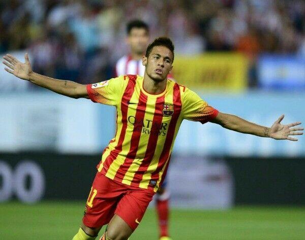 Neymar Barcelona Senyera 2013 2014 Jersey Shirt Camiseta S - foreversoccerjerseys