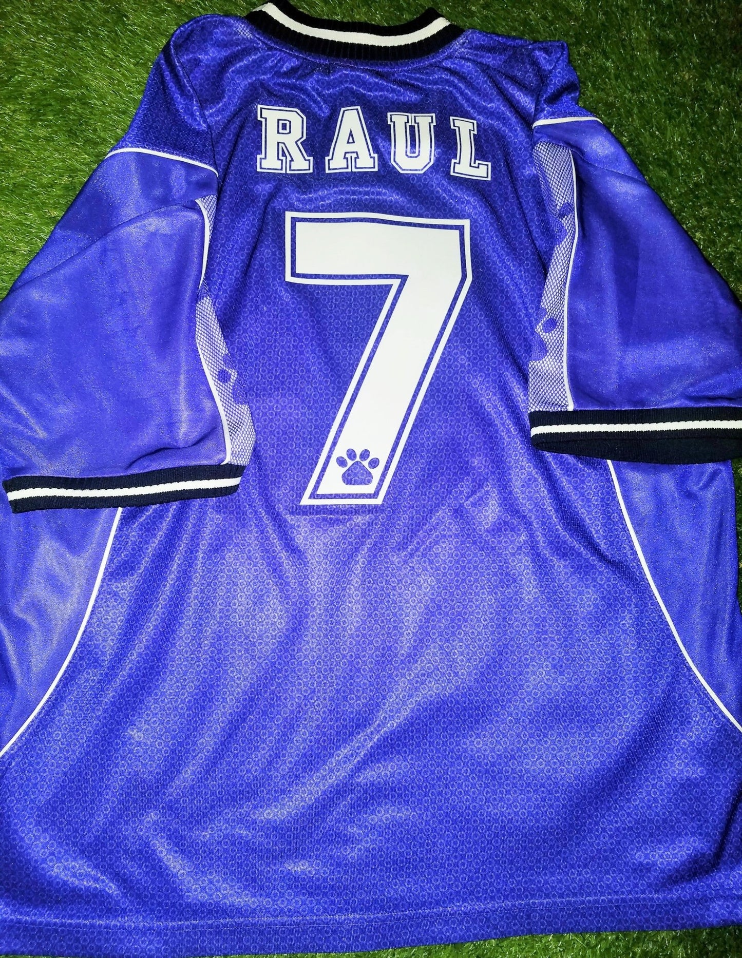 Raul Real Madrid Kelme 1997 1998 Away Purple Jersey Camiseta Trikot Shirt XL foreversoccerjerseys