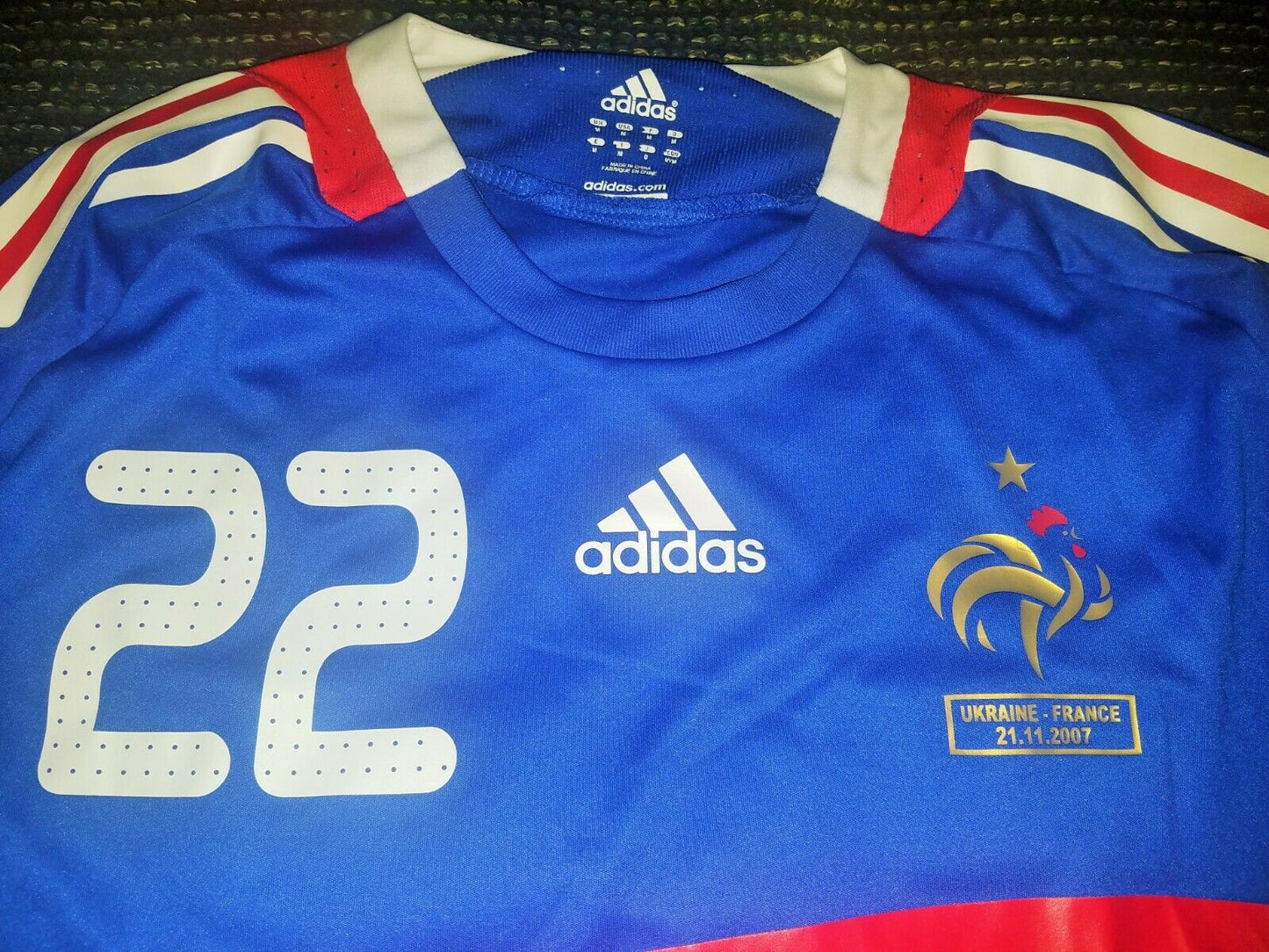 Ribery France 2007 MATCH WORN EURO CUP QUALIFIERS Long Sleeve Jersey Maillot Shirt M - foreversoccerjerseys