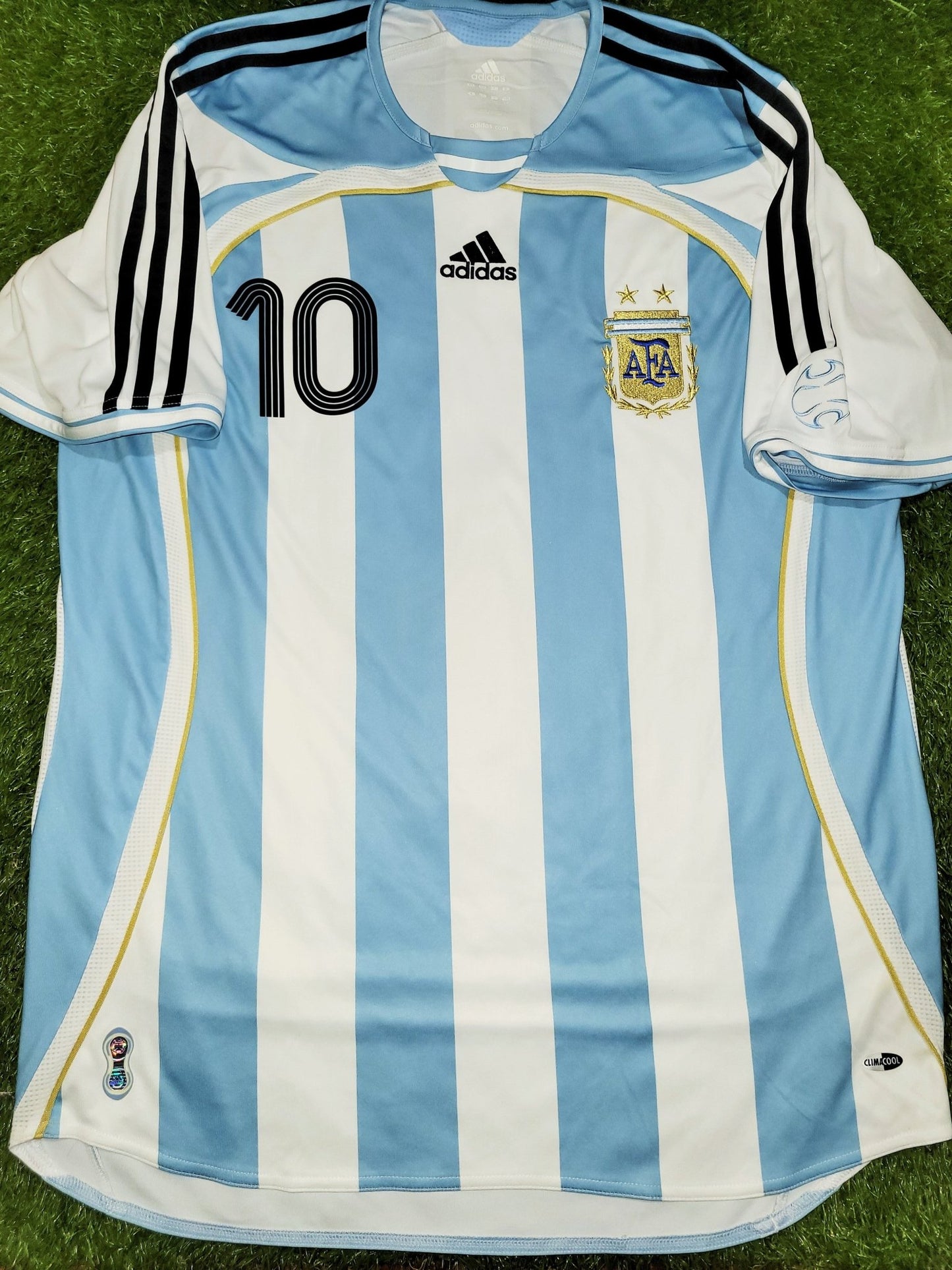 Riquelme Argentina 2006 2007 COPA AMERICA Home Adidas Jersey Shirt Camiseta L SKU# 739802 AZB001 foreversoccerjerseys
