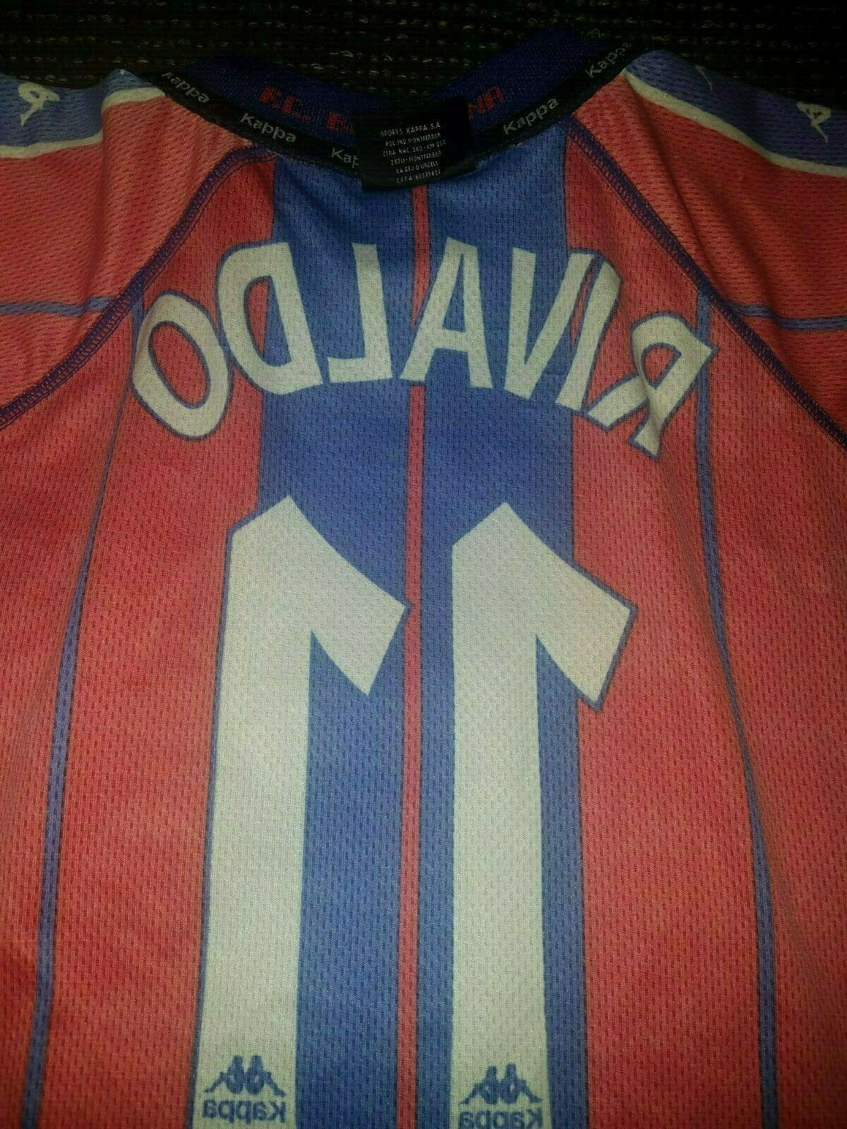 Rivaldo Kappa Barcelona PLAYER ISSUE 1997 1998 Jersey Shirt Camiseta M - foreversoccerjerseys