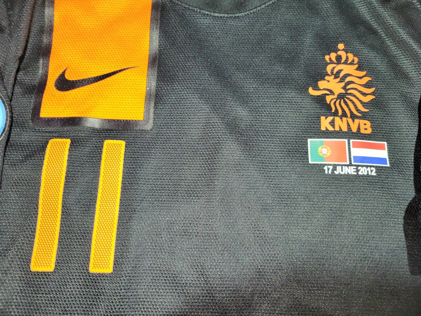 Robben Netherlands Holland 2012 EURO CUP Soccer Away Jersey Shirt L SKU# 447290-010 NIKE