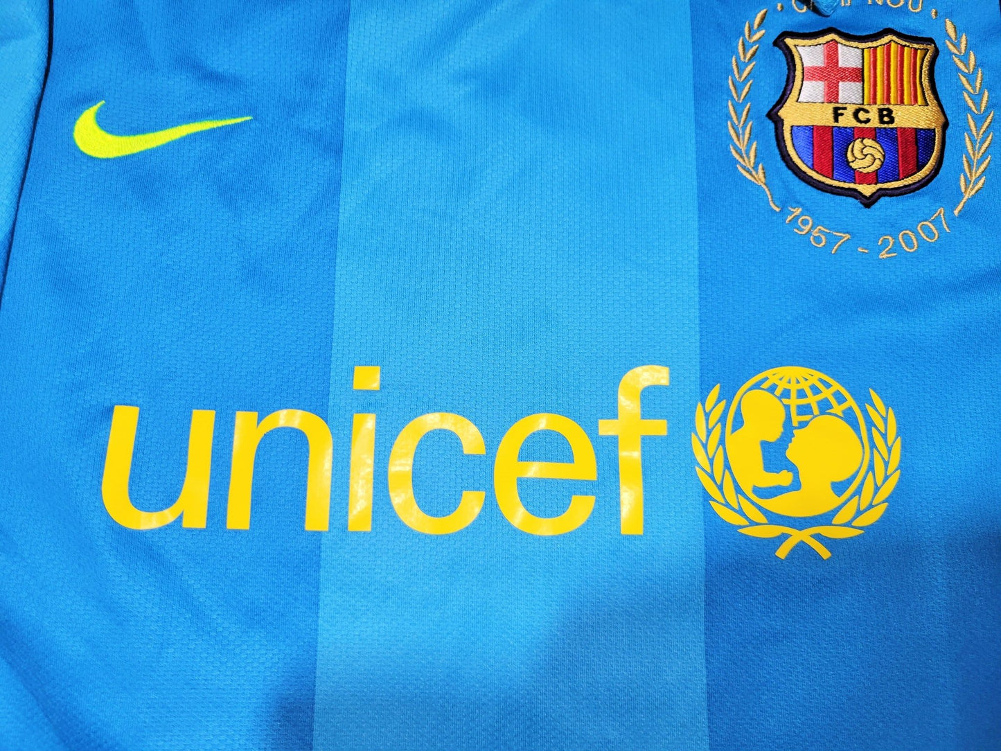 Ronaldinho Barcelona Anniversary Away 2007 2008 Soccer Jersey Shirt XL SKU# 237743-414 Nike