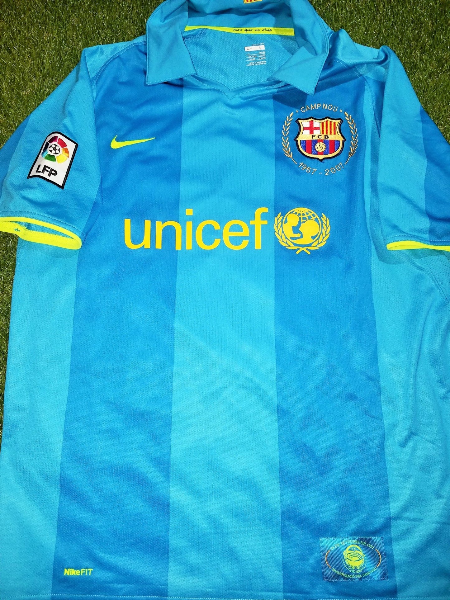 Ronaldinho Barcelona Anniversary Away Jersey 2007 2008 Shirt Camiseta Maglia L SKU# 237743-414 foreversoccerjerseys