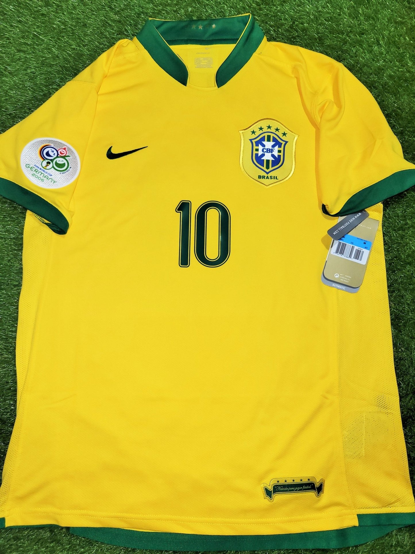Ronaldinho Brazil 2006 World Cup Home Soccer Jersey Shirt Camiseta BNWT M SKU# 103889 Nike