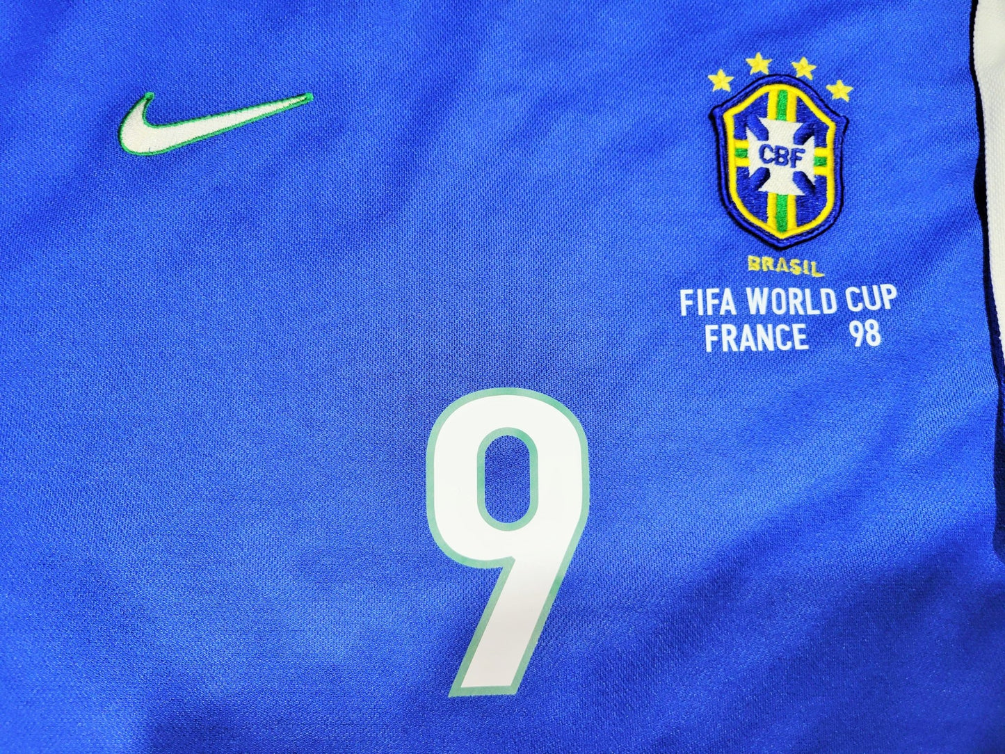 Ronaldo Brazil 1998 WORLD CUP Away Soccer Jersey Shirt L Nike