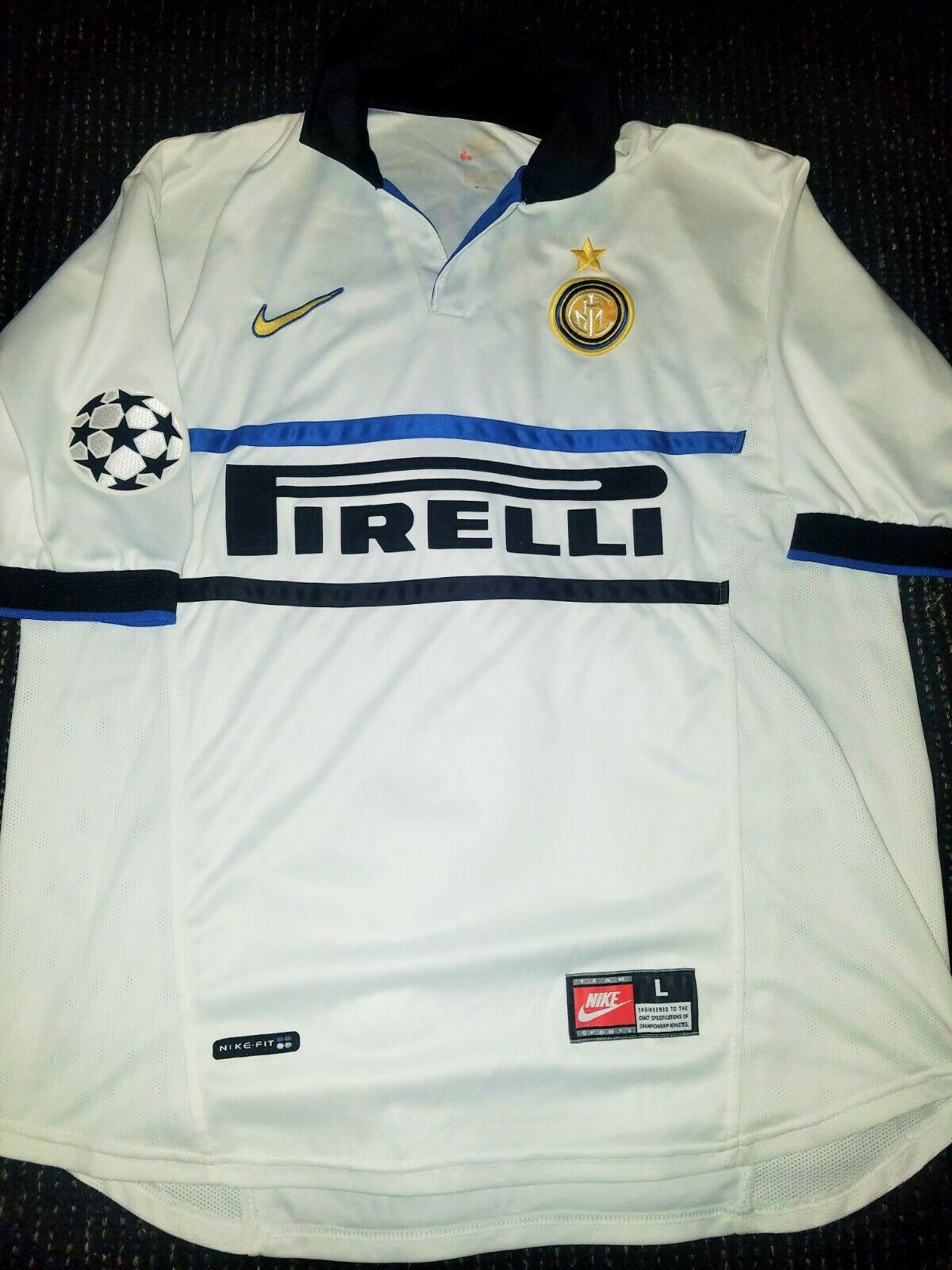 Ronaldo Inter Milan 1998 1999 UEFA Jersey Shirt Maglia L - foreversoccerjerseys