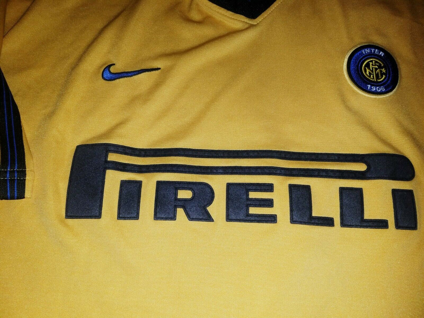Ronaldo Inter Milan 1999 2000 Yellow Jersey Shirt Maglia XL - foreversoccerjerseys