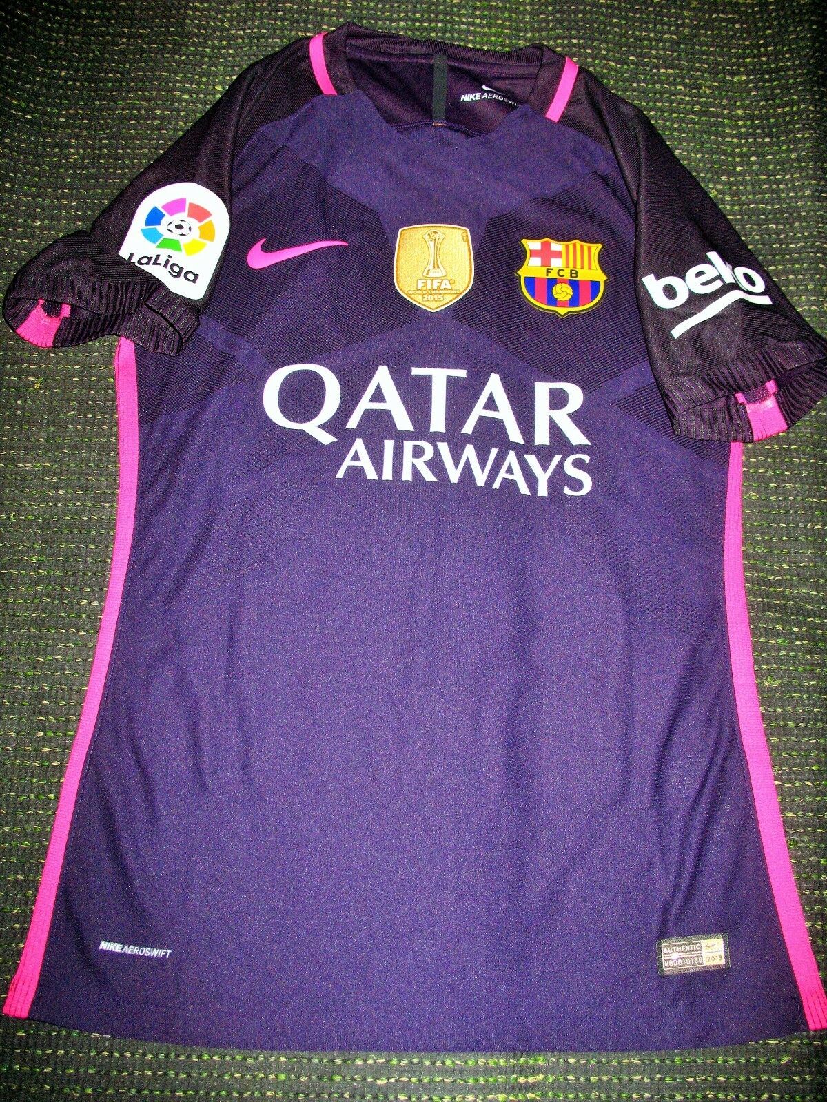 Sergi Roberto Barcelona 2016 2017 MATCH WORN Purple Jersey Shirt Camiseta - foreversoccerjerseys