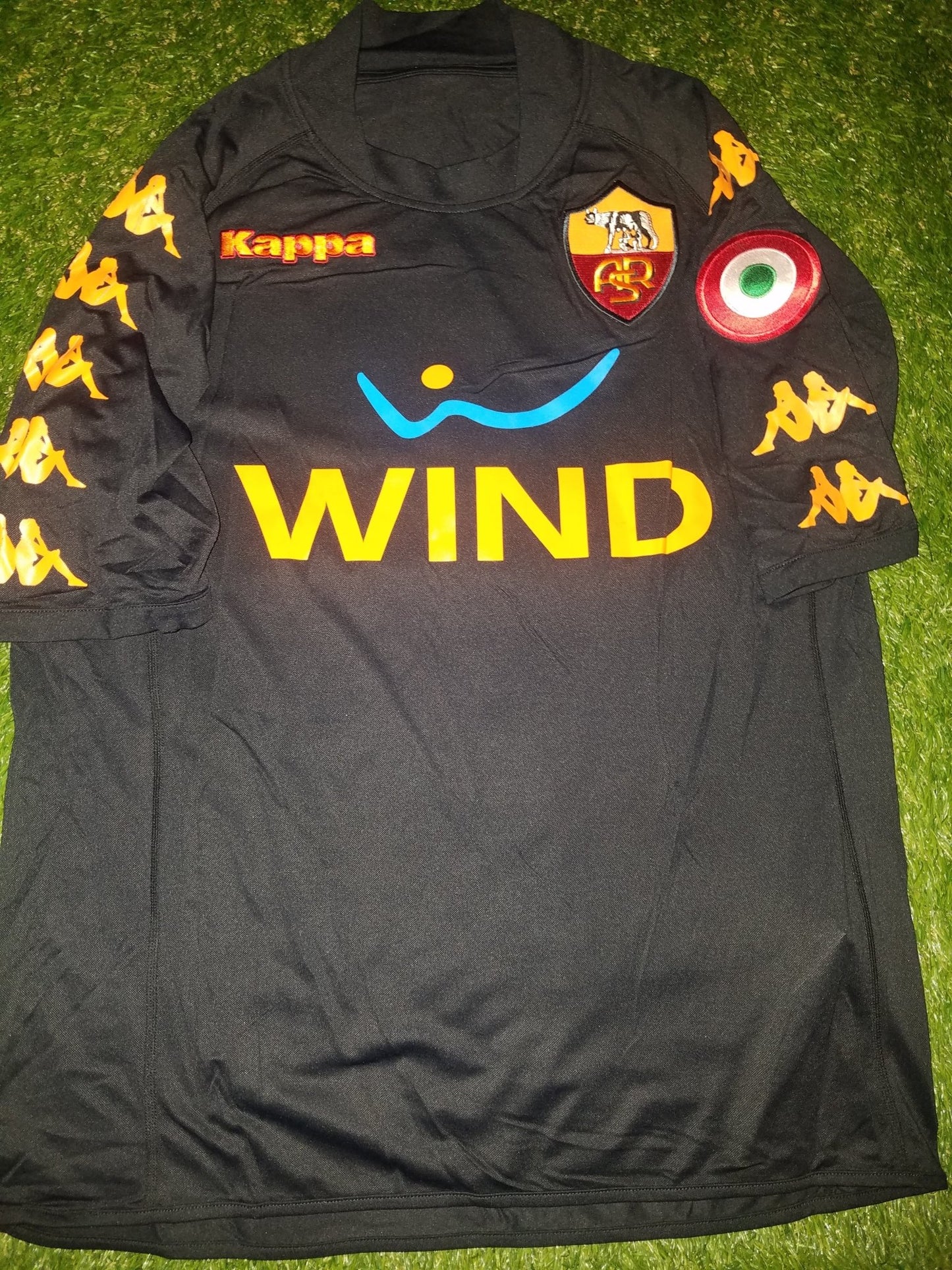 Totti As Roma Kappa 2008 2009 Black Jersey Maglia Shirt L foreversoccerjerseys