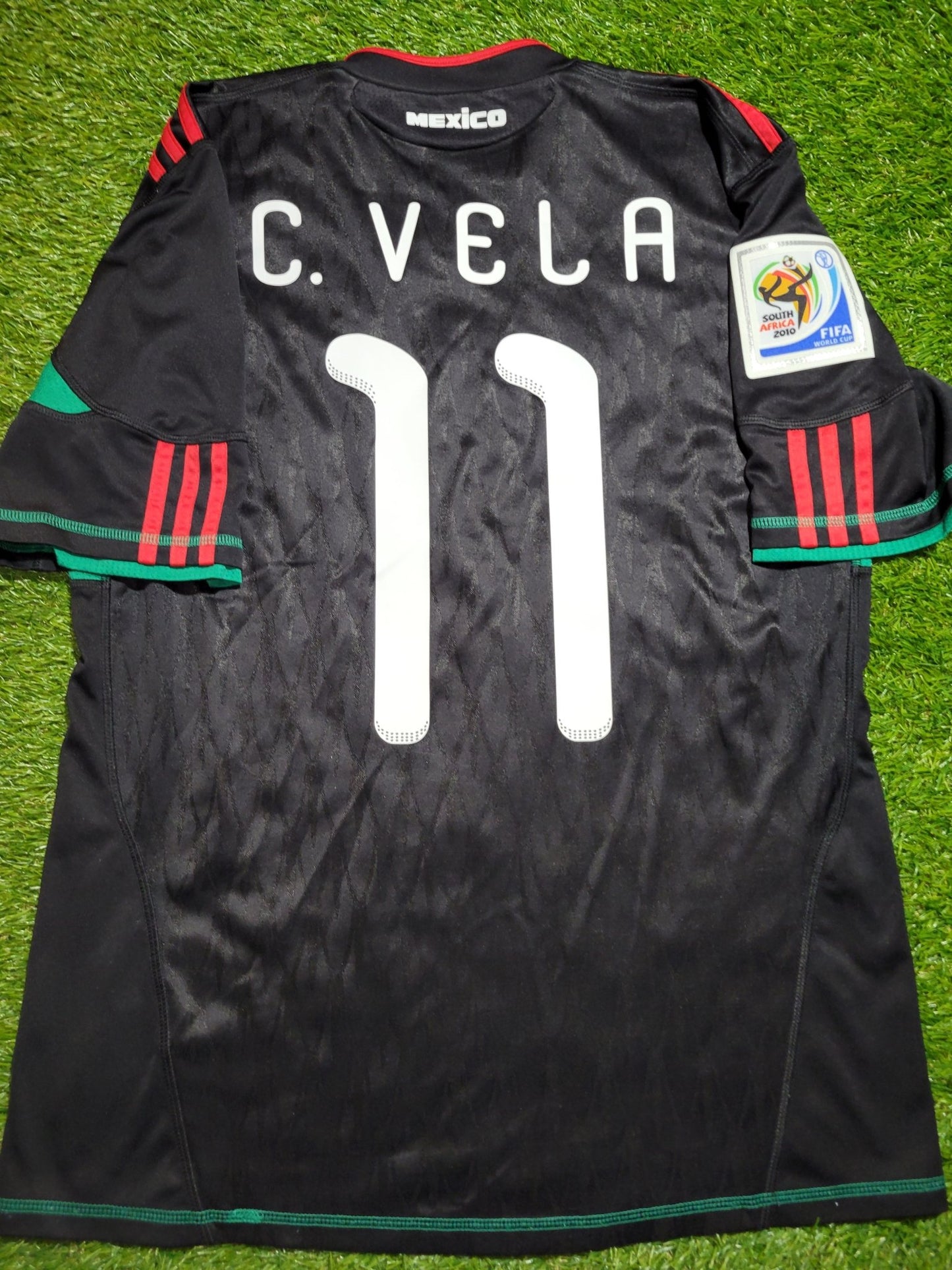 Vela Mexico 2010 WORLD CUP Away Black Jersey Shirt Camiseta M SKU# P41397 Adidas