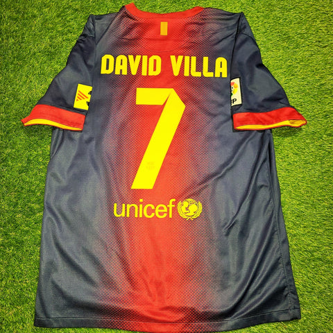 Villa Barcelona 2012 2013 Nike Home Jersey Shirt Camiseta L SKU# 478323-410 foreversoccerjerseys