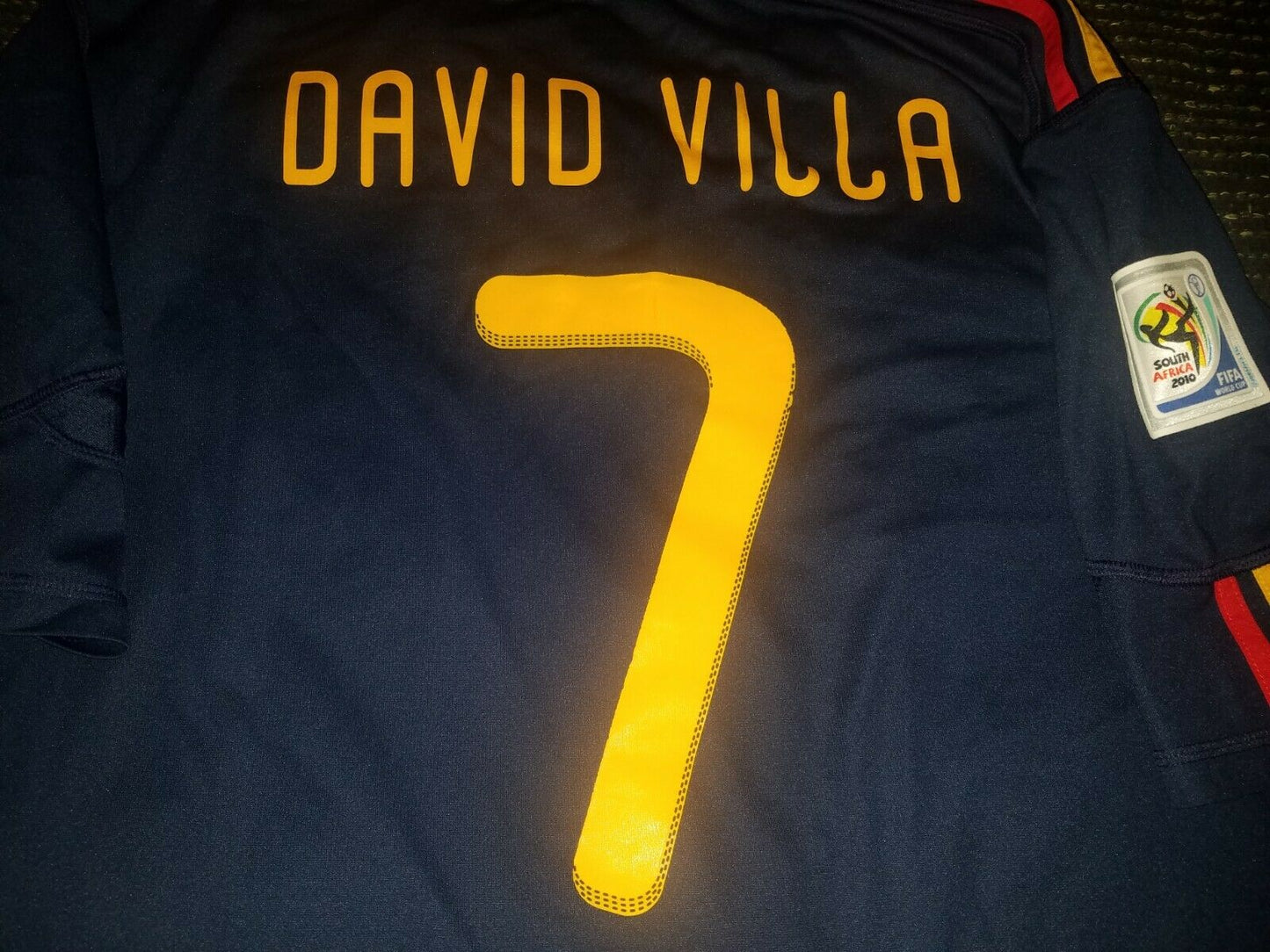 Villa Spain 2010 WORLD CUP FINAL Jersey Espana Camiseta Shirt XL - foreversoccerjerseys