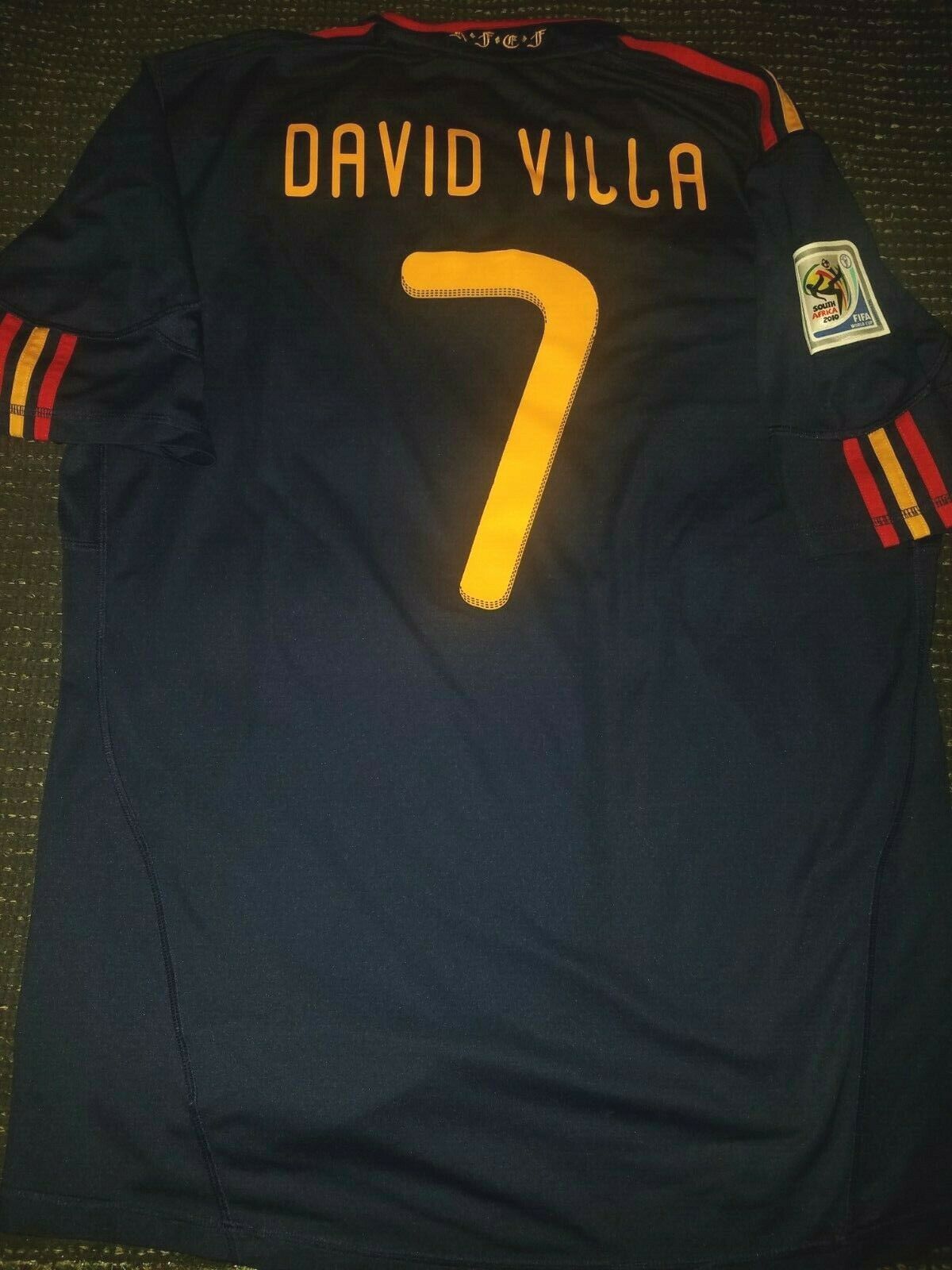 Villa Spain 2010 WORLD CUP FINAL Jersey Espana Camiseta Shirt XL - foreversoccerjerseys
