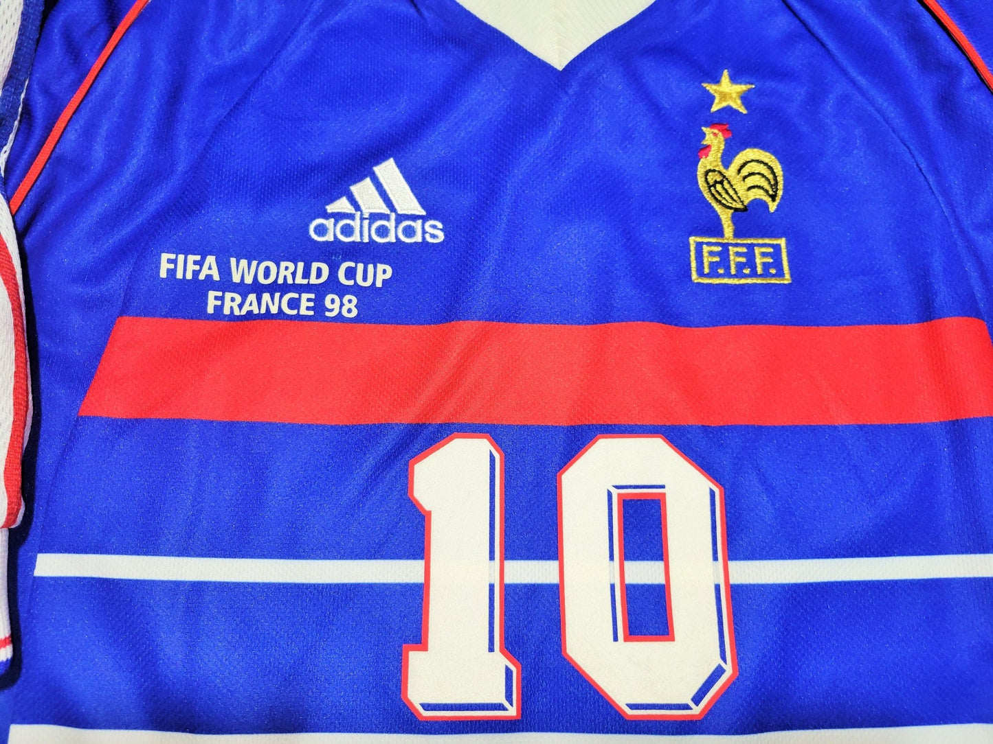 Zidane France 1998 WORLD CUP FINAL Home Soccer Jersey Shirt M SKU# 693254 AHJOO1 Adidas