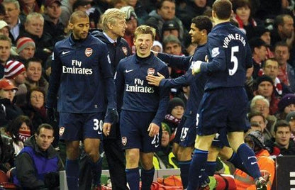Arshavin Arsenal 2009 2010 Long Sleeve Away Soccer Jersey L SKU# 355059-410 - ForeverSoccerJerseys