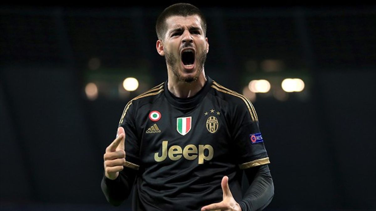 Morata Juventus 2015 2016 Third UEFA Soccer Jersey Shirt M SKU# S12849