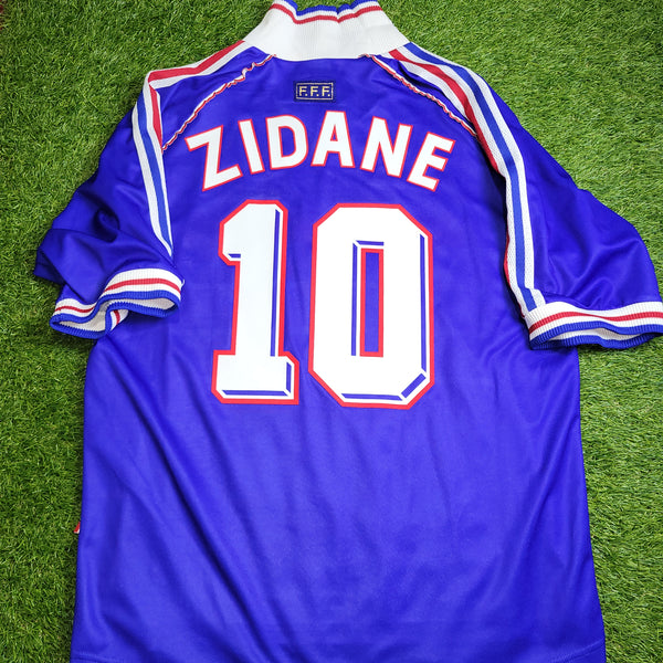 Zidane France 1998 WORLD CUP FINAL Home Soccer Jersey Shirt L