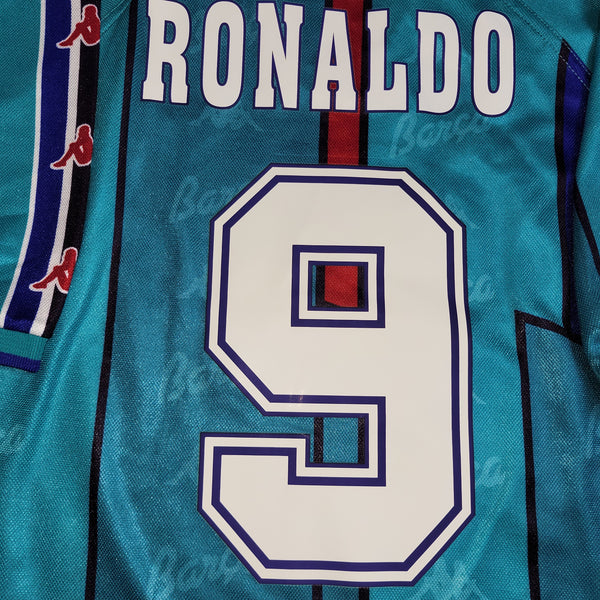 Ronaldo Kappa Barcelona UEFA CUP FINAL 1996 1997 Away Soccer Jersey Shirt XL