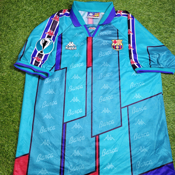 Ronaldo Kappa Barcelona UEFA CUP FINAL 1996 1997 Away Soccer Jersey Shirt XL