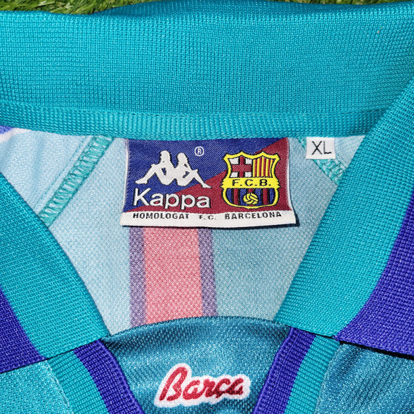 Ronaldo Kappa Barcelona UEFA CUP FINAL 1996 1997 Away Soccer Jersey Shirt XL