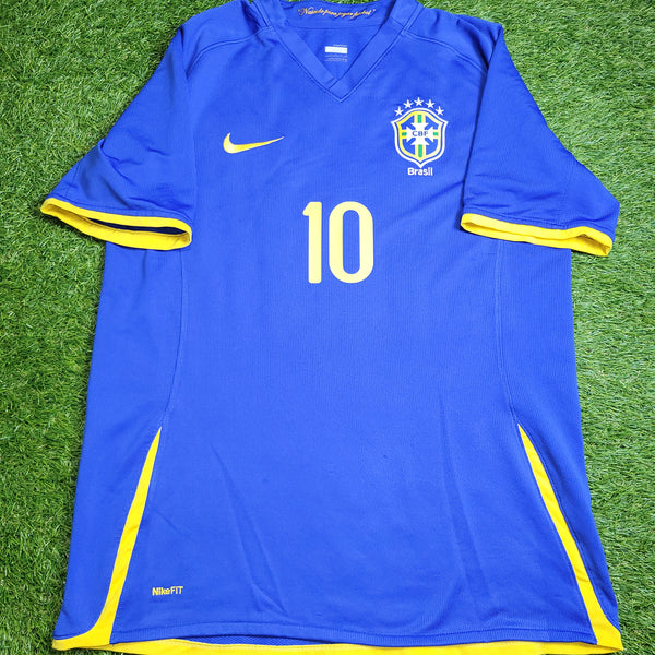 Ronaldinho Nike Brazil 2008 Away Soccer Jersey Shirt L SKU# 258950-493