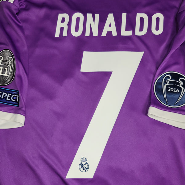 Cristiano Ronaldo Real Madrid 2016 2017 UEFA FINAL Away Soccer Jersey Shirt L SKU# AI5158