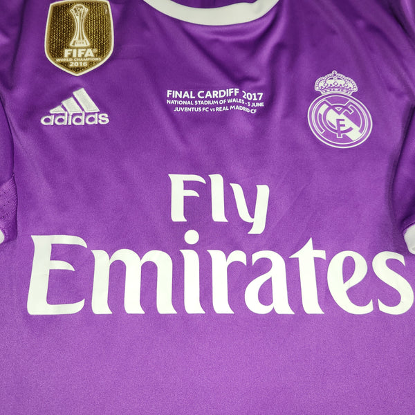 Cristiano Ronaldo Real Madrid 2016 2017 UEFA FINAL Away Soccer Jersey Shirt L SKU# AI5158