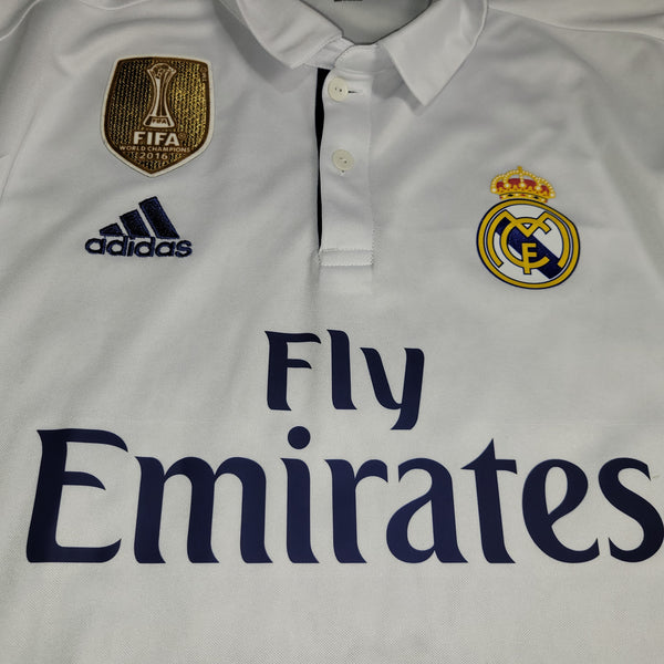 Cristiano Ronaldo Real Madrid 2016 2017 UEFA Home Long Sleeve Soccer Jersey Shirt M SKU# AI5184