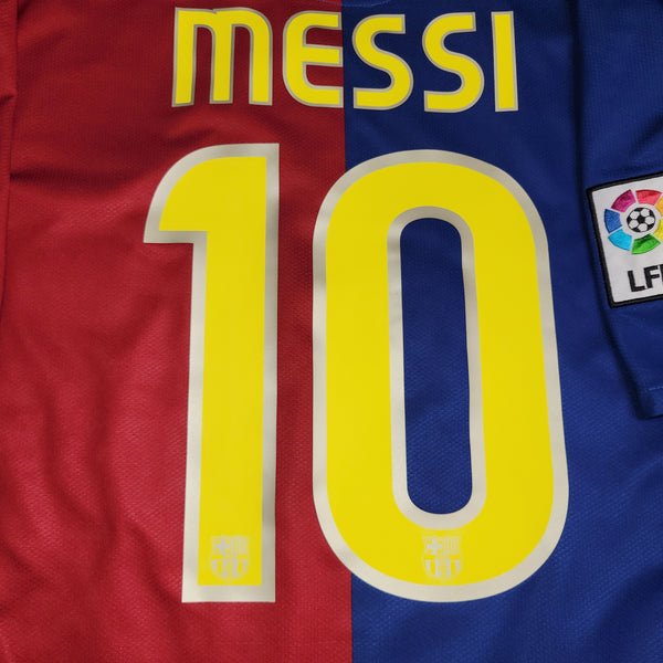 Messi Barcelona TREBLE SEASON 2008 2009 Home Soccer Jersey Shirt L SKU# 286784-655