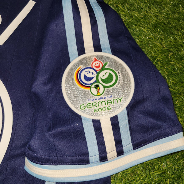 Messi Argentina 2006 WORLD CUP Away Soccer Jersey Shirt M SKU# 069519