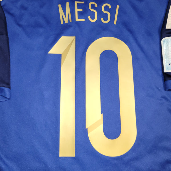 Messi Argentina 2014 WORLD CUP FINAL Away Soccer Jersey Shirt M SKU# G75187