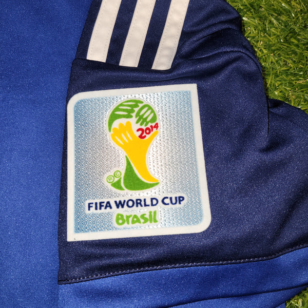 Messi Argentina 2014 WORLD CUP FINAL Away Soccer Jersey Shirt L SKU# G75187
