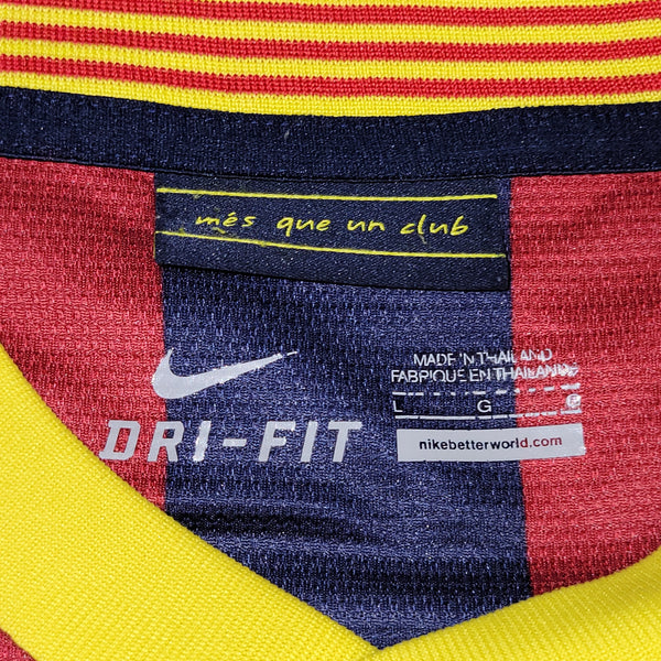 Messi Barcelona 2013 2014 UEFA Home Long Sleeve Soccer Jersey Shirt L SKU# 547926-413