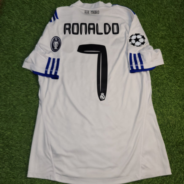 Cristiano Ronaldo Real Madrid 2010 2011 UEFA Home Soccer Jersey Shirt M SKU# P96163 - foreversoccerjerseys