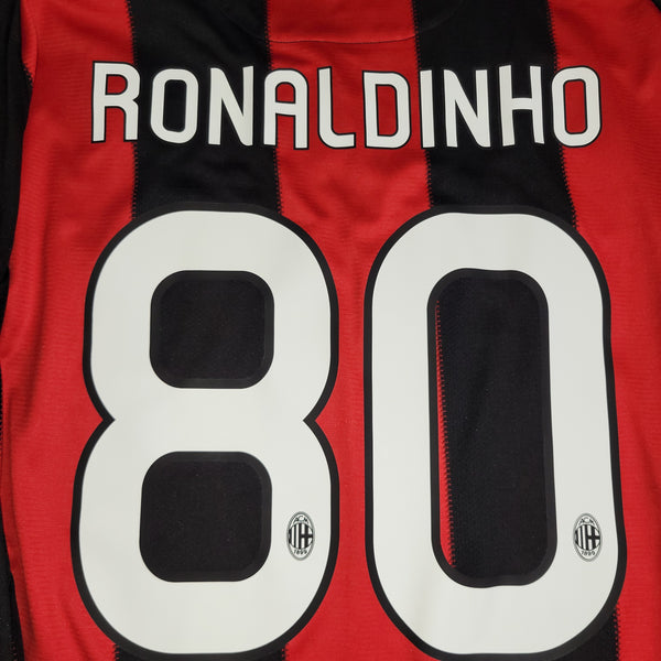 Ronaldinho AC Milan 2010 2011 Home Long Sleeve Soccer Jersey Shirt XL SKU# P96287
