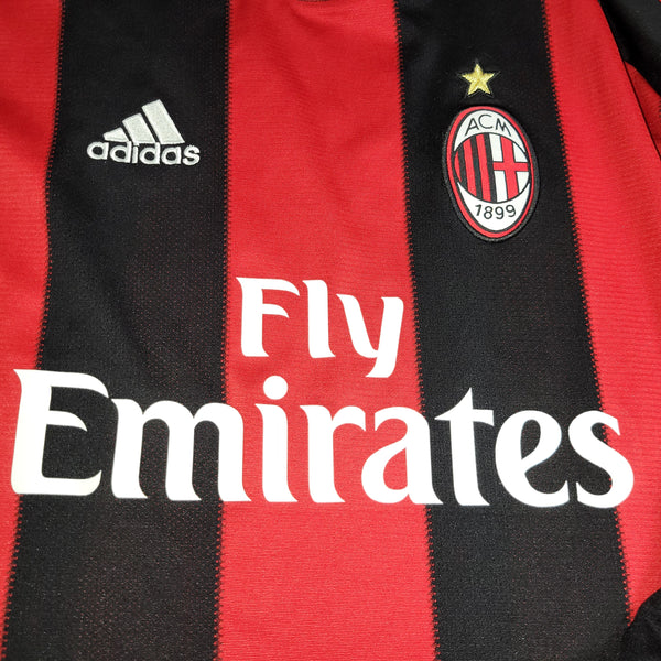 Ronaldinho AC Milan 2010 2011 Home Long Sleeve Soccer Jersey Shirt XL SKU# P96287