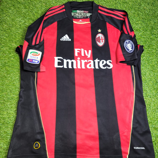 Ronaldinho AC Milan Adidas 2010 2011 Home Soccer Jersey Shirt L SKU# P96288