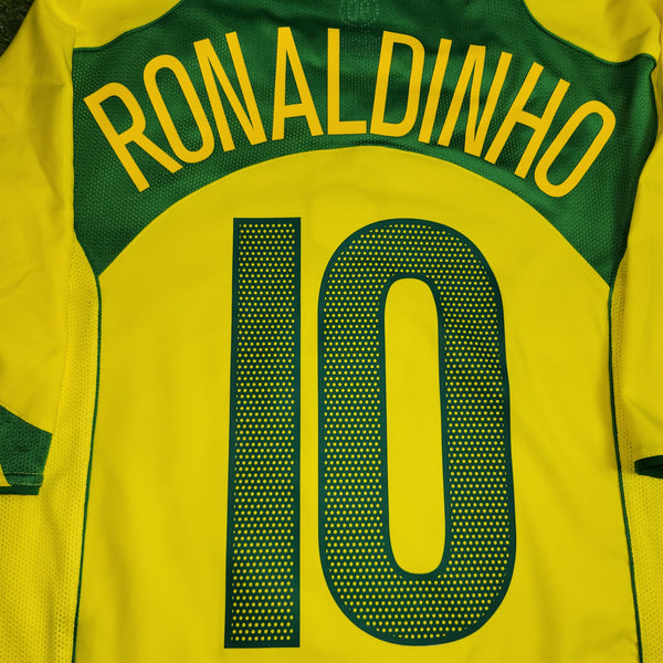 Ronaldinho Brazil 2004 Home Soccer Jersey Shirt L