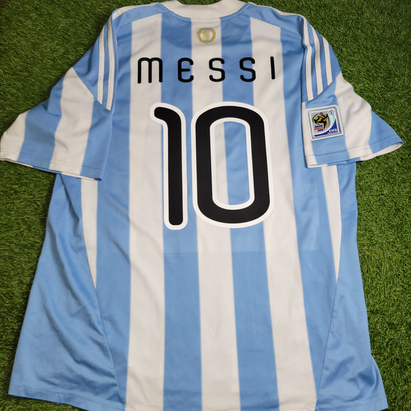 Messi Argentina 2010 WORLD CUP Home Soccer Jersey Shirt XL SKU# P79919