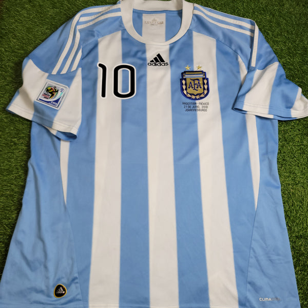 Messi Argentina 2010 WORLD CUP Home Soccer Jersey Shirt XL SKU# P79919