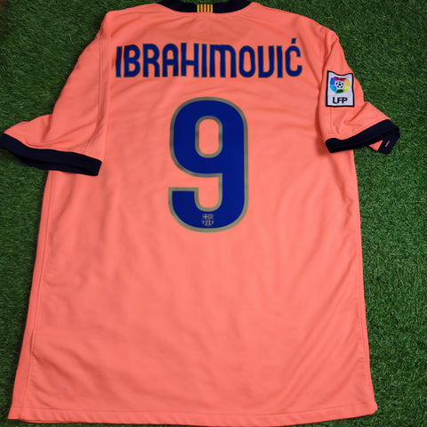 Ibrahimovic Barcelona DEBUT SEASON 2009 2010 Soccer Away Jersey Shirt L SKU# 355020-870