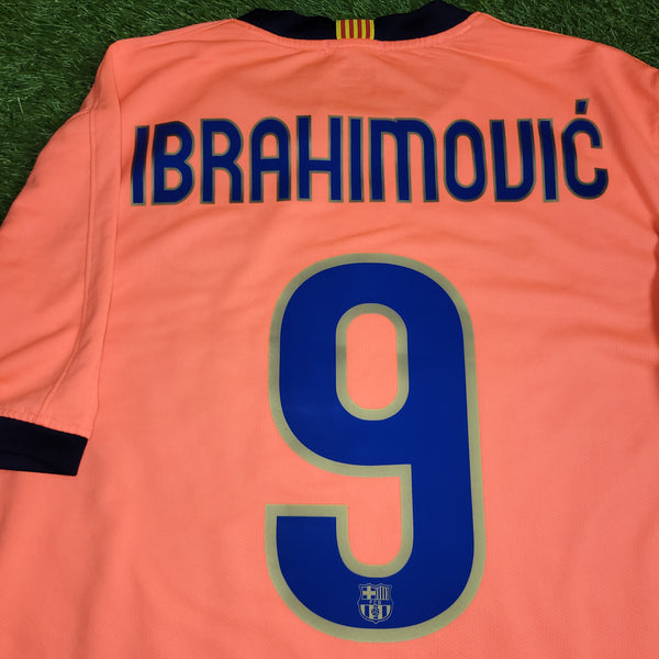 Ibrahimovic Barcelona DEBUT SEASON 2009 2010 Soccer Away Jersey Shirt L SKU# 355020-870