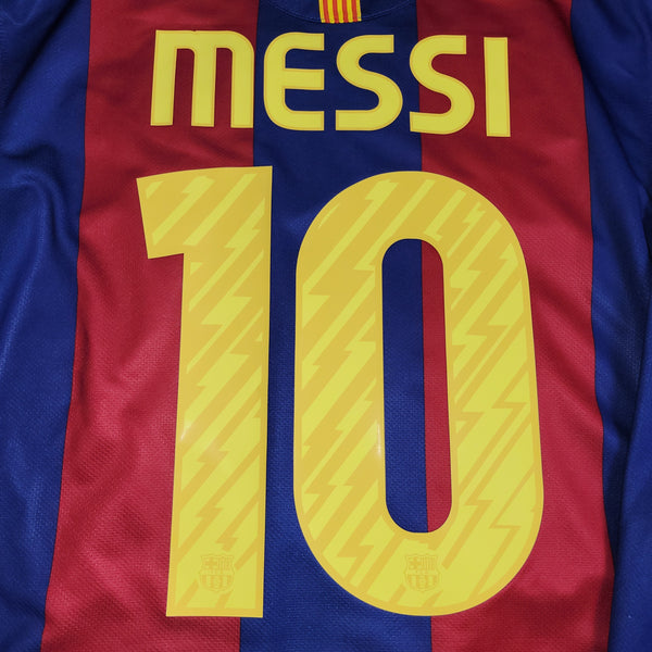 Messi Barcelona 2010 2011 Long Sleeve Soccer Jersey Shirt M SKU# 382355-486