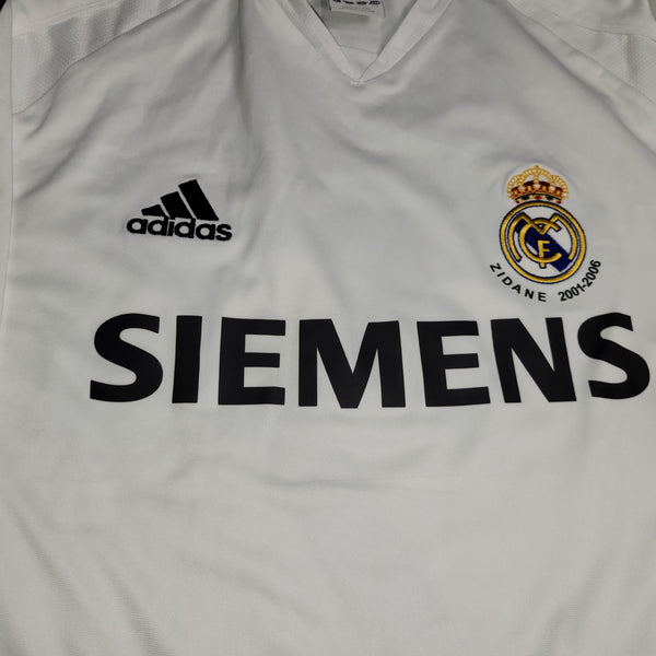 Zidane Real Madrid LAST GAME 2005 2006 Home Soccer Jersey Shirt L SKU# 109879