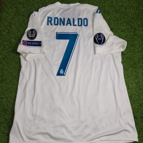 Cristiano Ronaldo Real Madrid 2017 2018 LAST GAME UEFA FINAL Soccer Jersey Shirt XL SKU# B31106